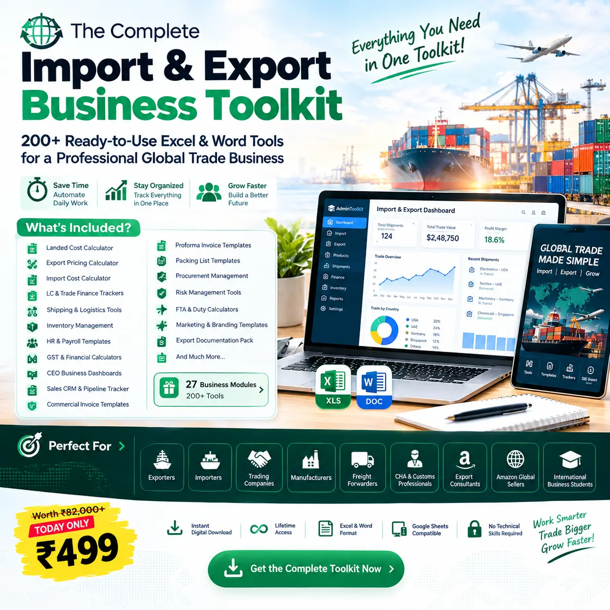 Import & Export Business Toolkit Dashboard